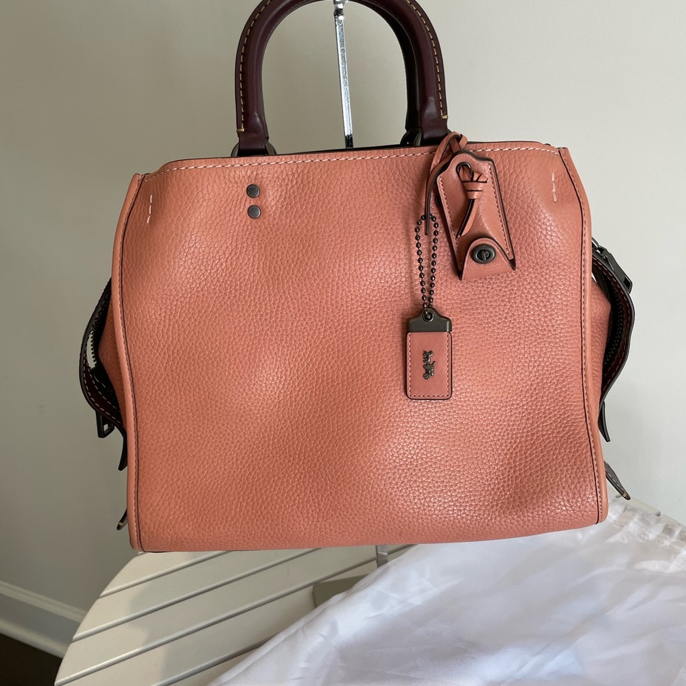 COACH 1941 ROGUE 30 PEBBLED LEATHER SATCHEL BAG - Picture 4 of 13